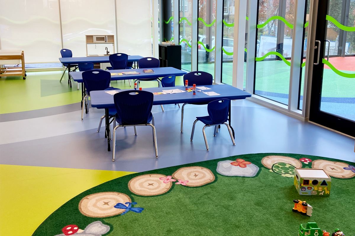 Photo of Maillardville Community Centre Child Programming Room 1 with play carpet