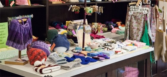 Hand-made crafts and goods on display at Glen Pine Winter Market