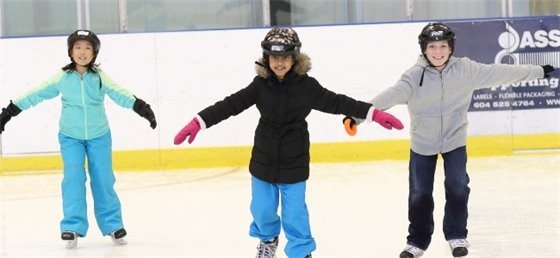 Three kids skating 