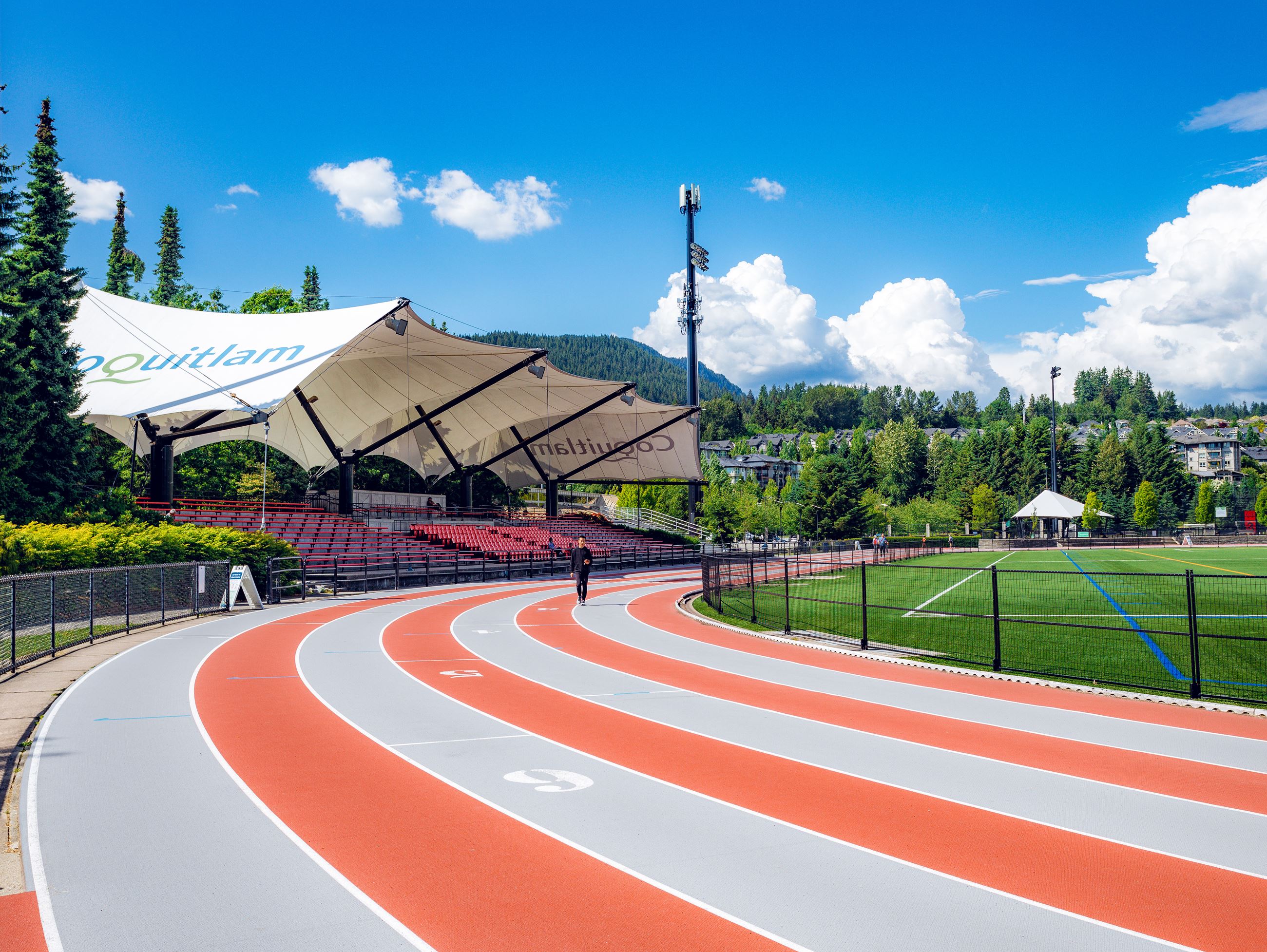 The rubber track at Coquitlam's Percy Perry Stadium