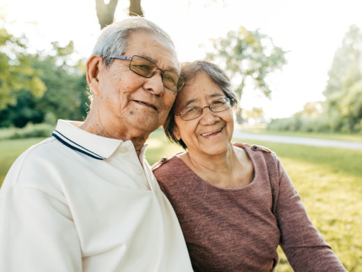 Two seniors smiling