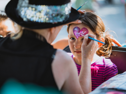 Face painting on a child's face