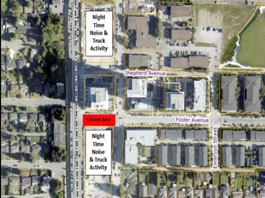 Map of Foster Avenue between North Road and Whiting Way