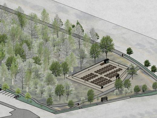 Rendering of the new temporary community garden plots