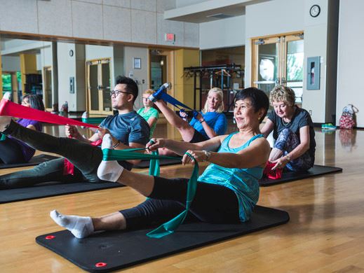 Fitness class in progress