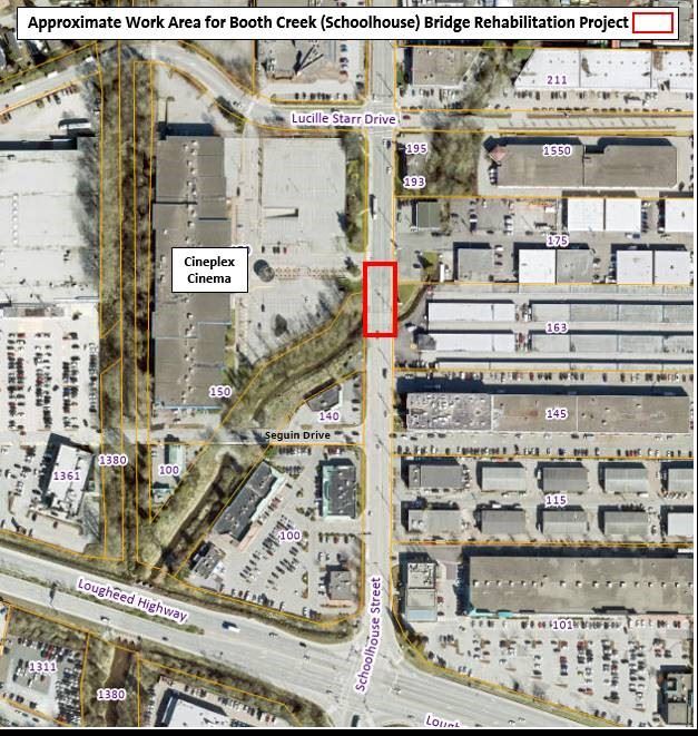 Location Map for Booth Creek Bridge Rehab Project