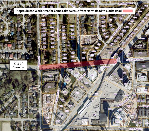 Location Map for Como Lake Repaving