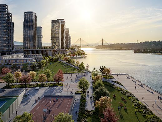 Rendering image of the Fraser Mills Neighbourhood