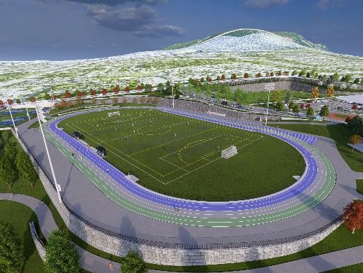Ariel view of Burke Mountain Athletic Park final design