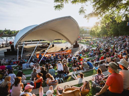 Summer concert at the Town Centre Park Community Plaza stage 