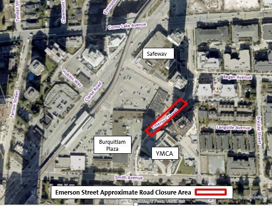 Emerson Street Road Closure Area