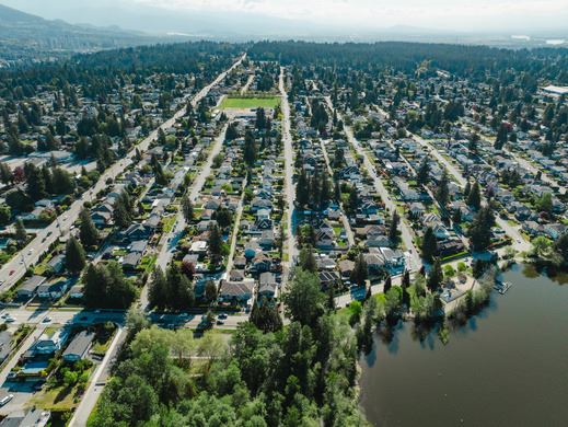 Aerial view of Coquitlam.