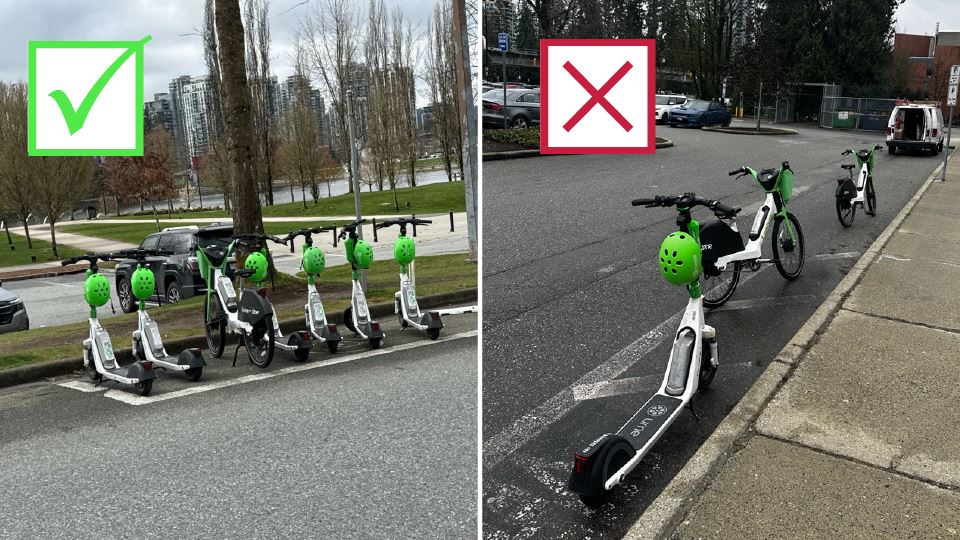 Shared E-Micromobility program - Where Can I Park? Painted/taped white box