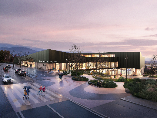 Rendering of Burke Mountain Community Centre as it would be seen from Princeton Street.