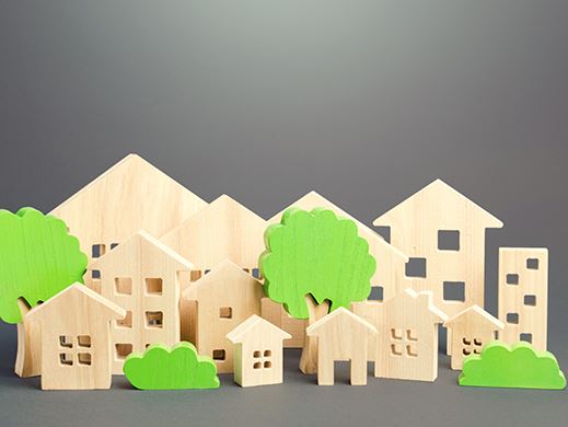 Cutout of homes