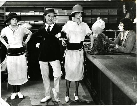 Stan Laurel and Clara Jacobs in a Hollywood film, n.d.