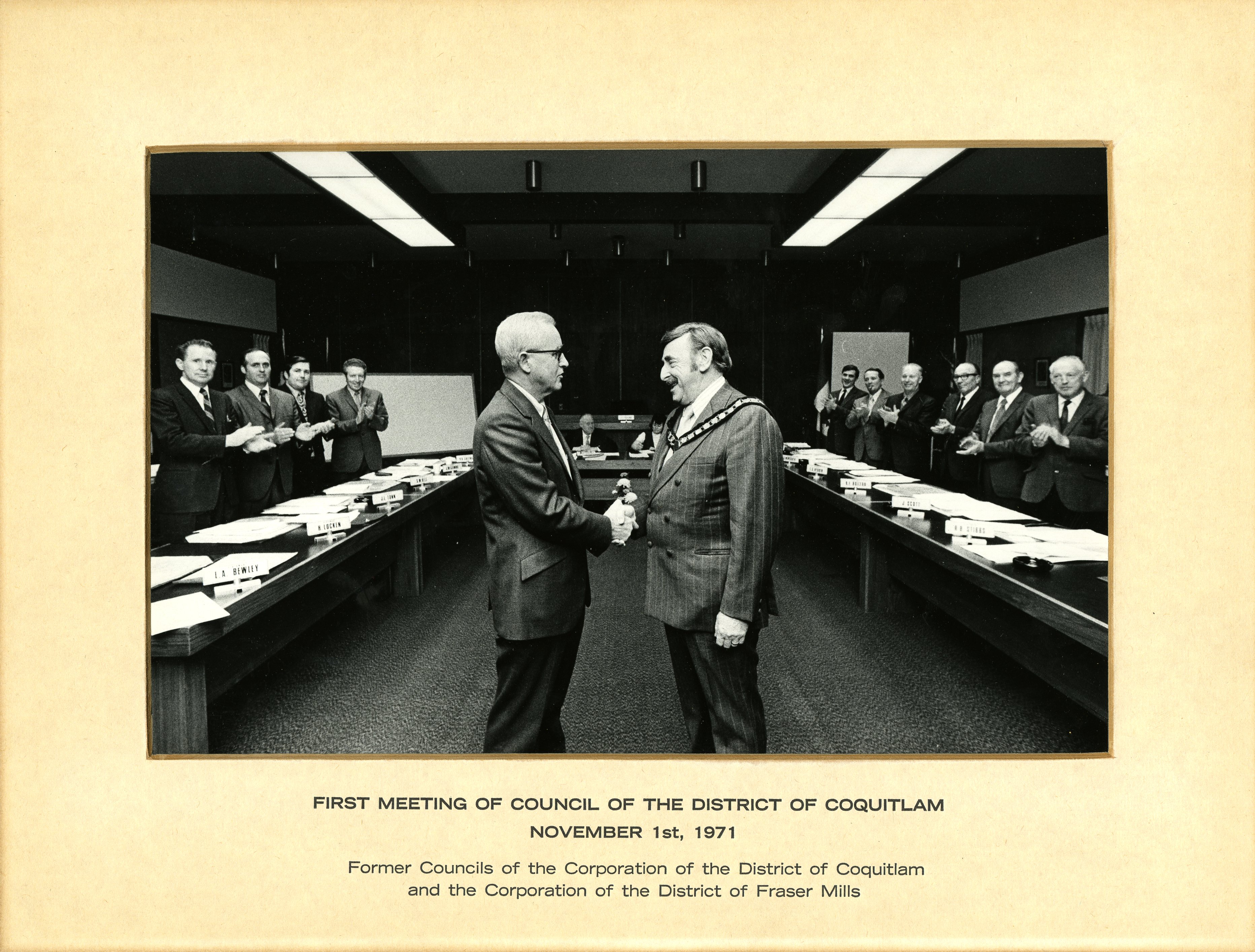 First Meeting of Council of the District of Coquitlam, November 1, 1971 (JPG) Opens in new window