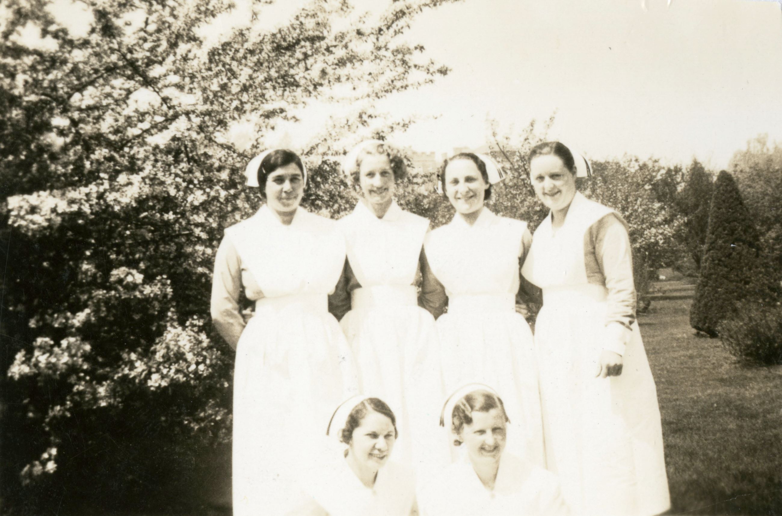 Student nurses on Essondale grounds